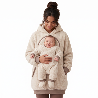 Sudadera Lunubé color Arena con bolsillo para bebé
